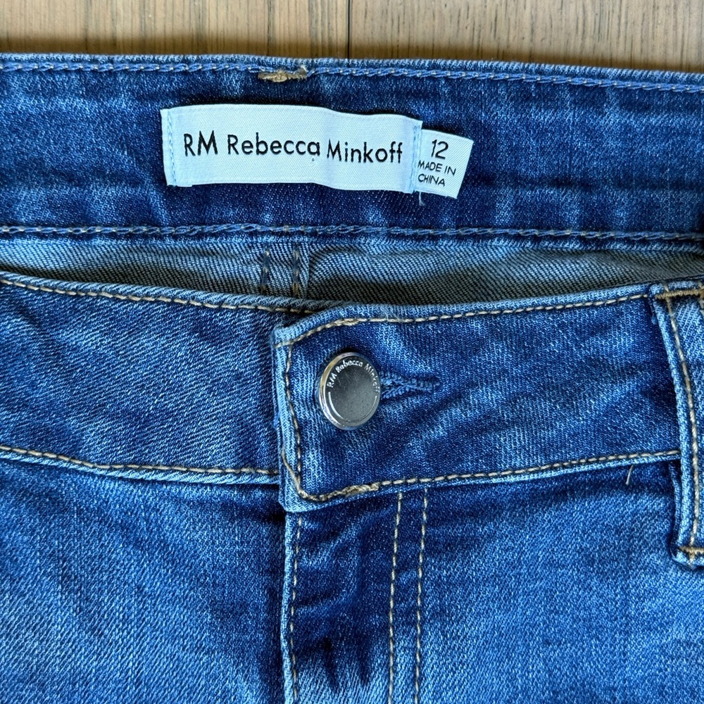 Rebecca Minkoff Women's wide leg Blue Jeans size 12 - Picture 2 of 5